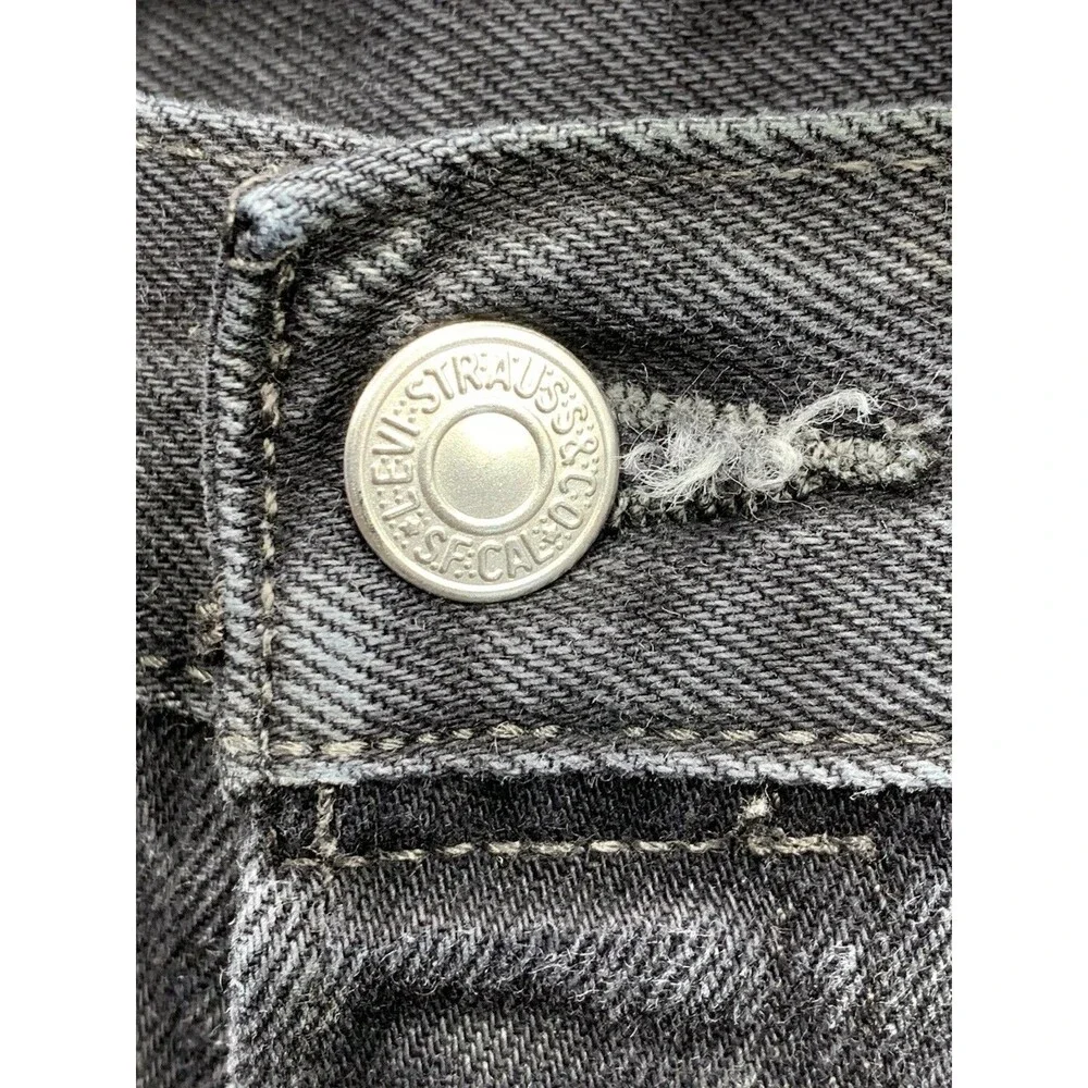 Levi's 501 Mens Denim Jeans Original Fit Button Fly Black 2016 Size 36X32 Read